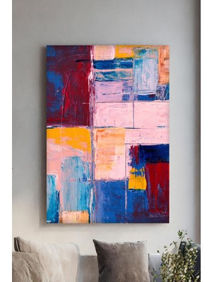Pastel Renkli Modern Soyut Dekoratif Kanvas Tablo - Duvar Tablosu - Canvas Tablo - Duvar Dekorasyonu