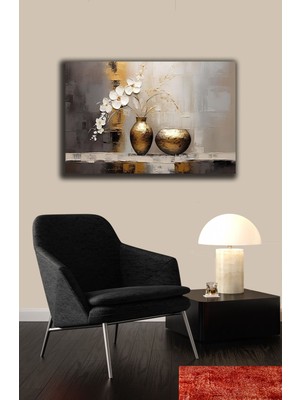 Modern Çiçekler Kanvas Tablo Ev Ofis Dekorasyonu %100 Pamuklu Orijinal Dokulu