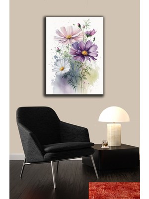 Modern Çiçekler Kanvas Tablo Ev Ofis Dekorasyonu %100 Pamuklu Orijinal Dokulu