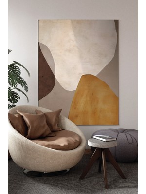 Boho Bohem Tarz Sarı Soyut Tema Kanvas Tablo