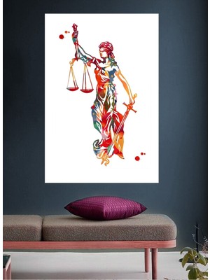 Adalet Tanrıçası ve Kılıcı Themis,hukuk,adalet Terazisi,hukuk Avukatlık Bürosu Kanvas Tablo