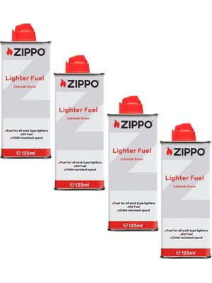 Zippo Orijinal Çakmak Benzini 4×125 ml Metal Şişe – Rüzgarda Sorunsuz, Taşınabilir ve Uzun Ömürlü Kullanım