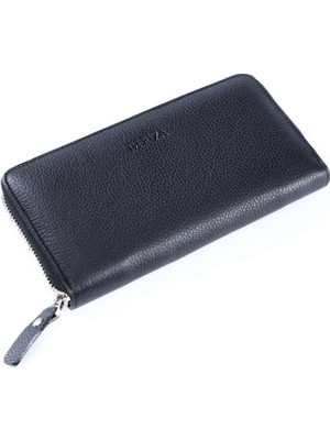 Deriza Nina Hakiki Kadın Deri Cüzdan Siyah