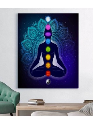 Hint Buda Meditasyon 7 Çakra Yoga Spor Kanvas Tablo