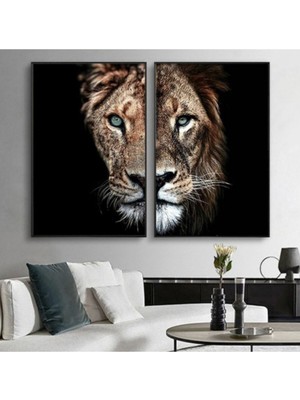 2li Set Aslan Kanvas Tablo