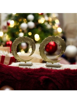 2'li Gold Metalize Rüzgar Gülü Dekoratif Obje, Ev ve Ofis Şıklığı