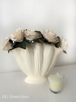 Doğal Taşlı Büyük Dekoratif Vazo, 24X30 Cm, Şık ve Zarif Tasarım