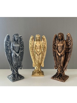 Gümüş Renkli Melek Figürlü Dekoratif Biblo 25CM x 12CM