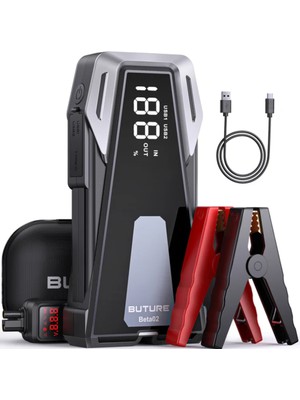 Buture BETA02 2500A 21800mah Taşınabilir Akü Takviye Kiti (Çanta + Led Lamba + Powerbank)
