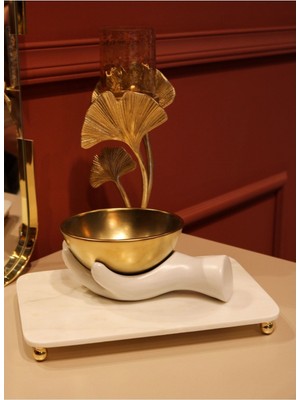 Doğal Mermer Dekoratif Stant 30X20 cm Masa ve Sehpa Için Şık Obje