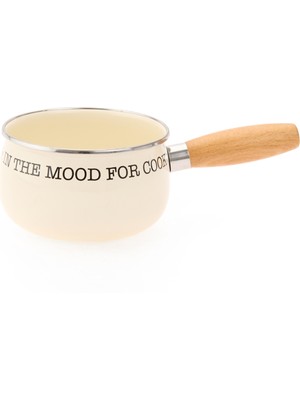 Mien Bubble Emaye Sos Tavası - Krem - 14 cm