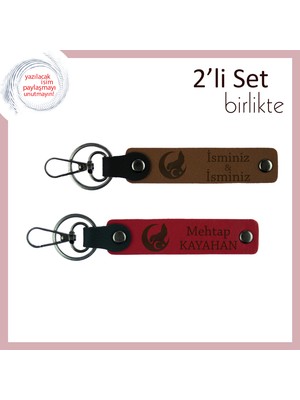 Miaju Sürprizlerle Dolu Armağan Bozkurt ve Ayyıldız Temalı, Isimli 2’li Hediye Anahtarlık, Kahve-Kırmızı