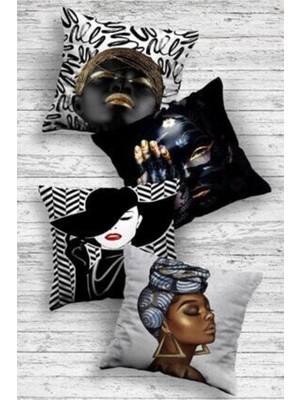 Özel Tasarım Dekoratif 4'lü Kombin Kırlent Kılıfı Arap