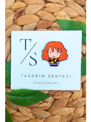 Rozet Metal Broş Hermione Granger Harry Potter Kitap Film Yaka Okul Çanta Kıyafet Şapka Takı