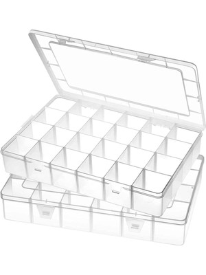 About The Perfect 2'li 25 Bölmeli Ayarlanabilir Çok Amaçlı Plastik Organizer Beyaz