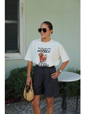 Antrasit Çift Pile Şort