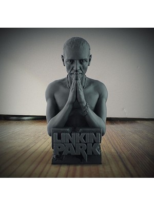 Gri 15CM Linkin Park Büst, Şık ve Detaylı Dekoratif Obje