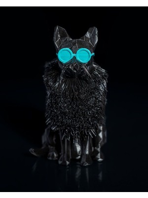 Şık Siyah Kedi Prizma Dekoratif Obje, 13 Cm, Masaüstü Süs Ürünü