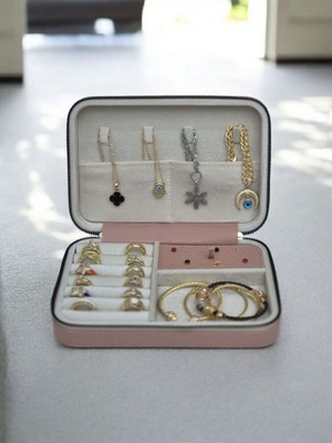 About The Perfect 14X21 cm Büyük Boy Takı Saklama Kutusu, Deri ve Ahşap Şık Seyahat Çantası