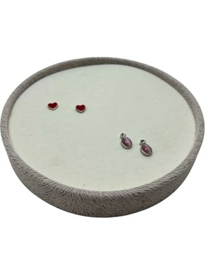 About The Perfect Desenli Süet Kumaş Silindir Model 20X20 cm Batırmalı Küpe ve Piercing Tablası