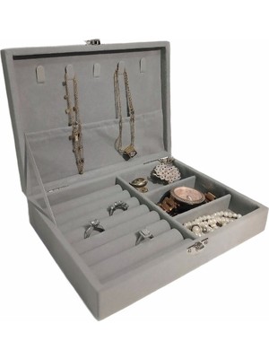 About The Perfect Gri Süet Takı ve Yüzük Kutusu, Düzenleyici ve Organizer, Çok Amaçlı Kullanım