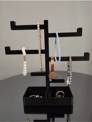 About The Perfect Şık Takı Düzenleyici, Stand, Küpelik, Bileklik ve Kolye Saklama Alanı Siyah