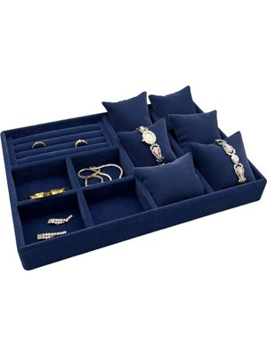 About The Perfect Lacivert Süet Kaplamalı Yastıklı Takı Düzenleyici, Çekmece Içi Organizatör