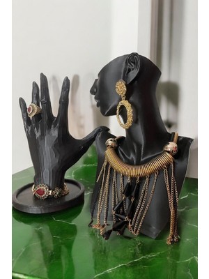 About The Perfect Şık 21CM Takı ve Mücevher Manken Standı Seti Siyah 20CM