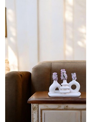 Beyaz Takı Tabağı Seti - Dekoratif ve Şık 4 Parça Model 1055