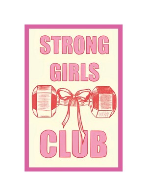 Strong Girls Club – Güçlü Kızlar Kulübü Temalı Dekoratif Hediye Not Kartı Kartpostal| 10×15 cm