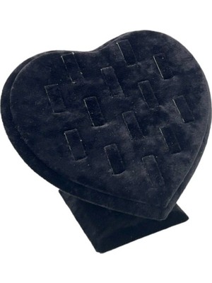 About The Perfect Kadife Siyah Kalp Yüzük Standı Şık ve Zarif Tasarım