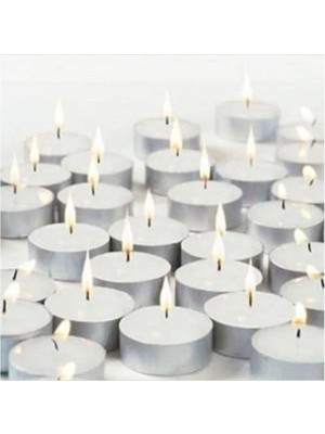 Beyaz 50'li Tealight Mum, Şık ve Parlak Aydınlatma Seti