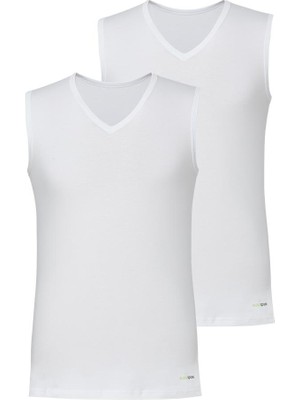 Tender Cotton 2'li V Yaka Beyaz Atlet C7T7N6O9