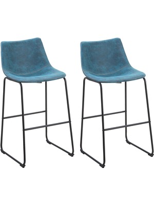 Belıanı Franks 2’li Retro Bar Sandalyesi Seti, 72 cm Oturma Yüksekliği, Kavisli Sırtlık