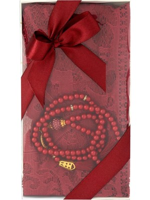 Ensar Pleksi Kutuda Şal ve Tespih Seti