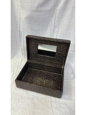 About The Perfect Kahverengi Aynalı Çok Fonksiyonlu Organizer Sandık, Makyaj ve Takı Saklama Kutusu