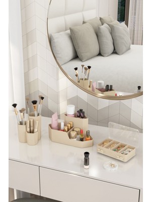 3'lü Makyaj ve Kozmetik Saklama Kutusu Seti, Şık ve Kullanışlı Organizer