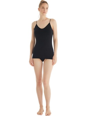 İNCE ASKILI SİYAH ATLET 1627