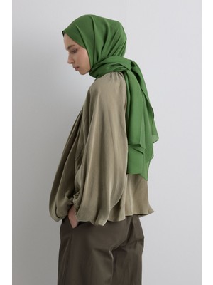 Paris Ipeği Çim Yeşil Renk Pamuklu Şal