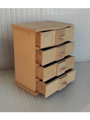 Boyanabilir Ahşap 4 Çekmeceli Kutu, Şık ve Kullanışlı Dekorasyon Ürünü