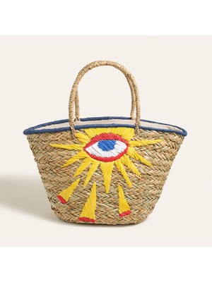 Huaruı Kamış Çanta 53X30X18 cm Sarı