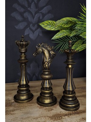 Renkli 3'lü Satranç Seti Dekoratif Biblolar, Şık ve Zarif Ev Süsleri