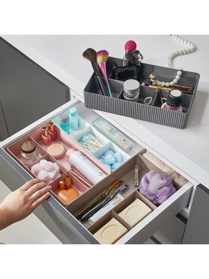 About The Perfect Gri 4 Bölmeli Çekmece Içi Takı Düzenleyici, Şık ve Pratik Tasarım