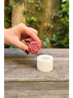 Beyaz Şakayık Tasarımlı Silikon Mum Kalıbı, El Yapımı Dekoratif Mumlar Için.