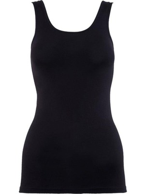 Essential Büyük Beden Kalın Askı Siyah Atlet 1950