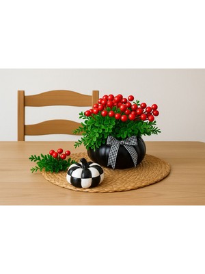 Renkli Çiçekli Masa Üstü Dekor 3'lü Set, El Yapımı Detaylı Şık Aranjman