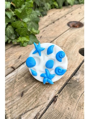 Deniz Mahsulü Sekizli Mum Kalıbı, Silikon, Beyaz, 1 Adet