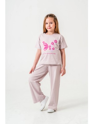 Kelebek Baskılı Kız Çocuk Takım 034