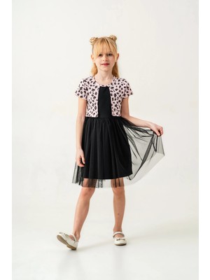 Çiçek Desenli Bolero Detaylı Kız Çocuk Elbise 008