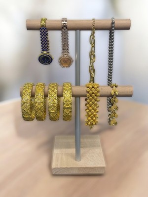 About The Perfect Kahverengi 2'li Takı Organizeri, Ahşap Mücevher ve Bileklik Standı